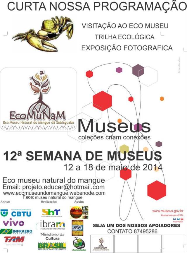 Programação do Eco Museu Natural do Mangue na 12º Semana de Museus
